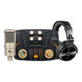 Combo Microfono Venetian S500 Placa De Audio Y Auricular