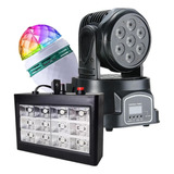 Kit Moving Head Wash 7 Led 10w Quadriled Rgbw Dmx + Strobo