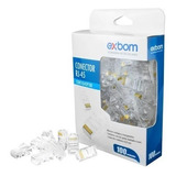 Conector Rj45 Cristal Cat5e/cat6 Exbom Caixa C/ 100 Unidades