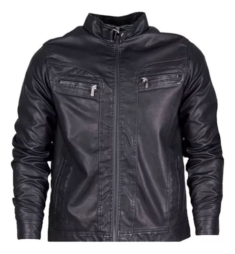 Jaqueta Casaco Masculino De Couro Motoqueiro Slim Barato