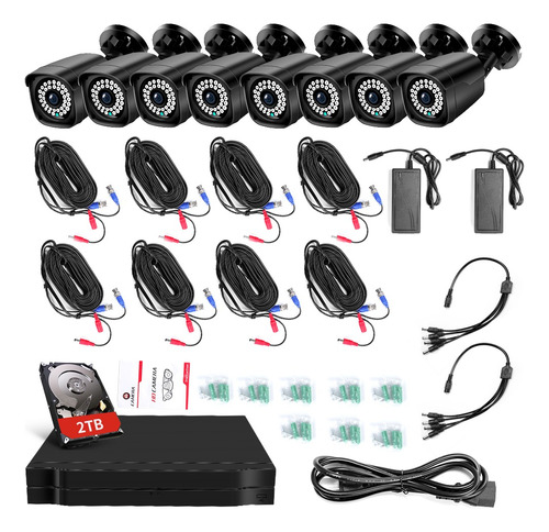 Ojo® 2tb Kit De Circuito Cerrado 8 Cámaras De Seguridad Dvr