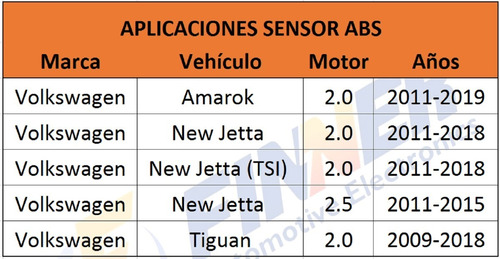 Sensor Abs Volkswagen Amarok New Jetta Delantero Derecho Foto 5