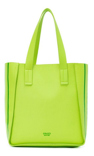 Bolsa Colcci Shopping Bag Sport Verde Iguana Acambamento Dos Ferragens Níquel Desenho Do Tecido Liso