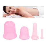 Ventosa Silicone Corpo Massagem Estética Kit4 Ventosa