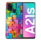 Funda Galaxy A21s Tetris De Colores Tpu/pm Uso Rudo