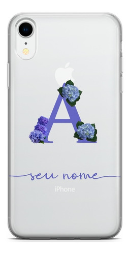 Capinha Para Celular Letra Solo Azulado Com Flores