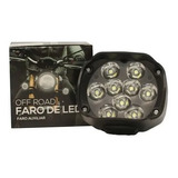 Faro Auxiliar Luz Blanca Plástico Abs Off Road 12v 9 Led 27w