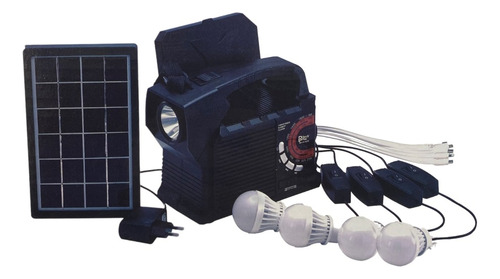 Kit Panel Solar Radio Bluetoth Bombillo Led Usb Recargable 5