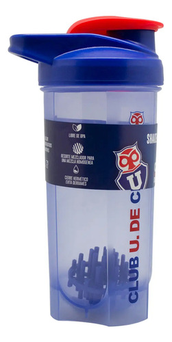 Botella Sport Shaker U De Chile 800ml Gym Mezclador Proteina