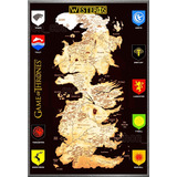 Cuadro Mapa Westeros - Casas Game Of Thrones Juego De Tronos
