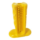 Escova Dental Mordedor Cachorro Resistente Pet 11 Cm Amarelo