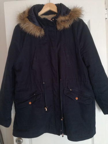 Parka Campera Abrigo Yagmour Talle L Azul Marino Impecable