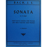 Partitura Flauta Violino Piano Sonata In G Major Bach J. S.