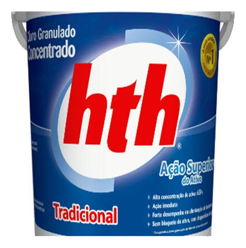 Hipoclorito Cloro Para Piscina Hth Balde 10kg Tradicional