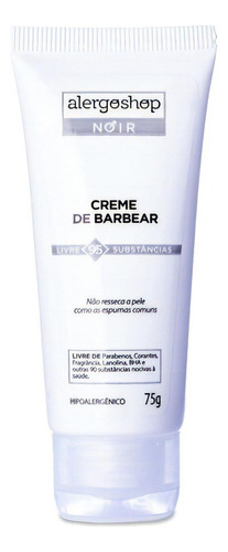 Creme De Barbear Hipoalergênico  Noir  Alergoshop  75 Gramas