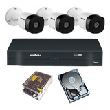 Kit 03 Câmeras Vhd 1010b Intelbras + Dvr 8ch 1108+hd500gb 