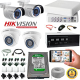 Camaras Hikvision Kit Dvr 8ch + 4 Cám +disco Duro + Cable