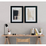 Minimalista Abstracto 2pzas 40x50 C/marco Cuadro Decorativo