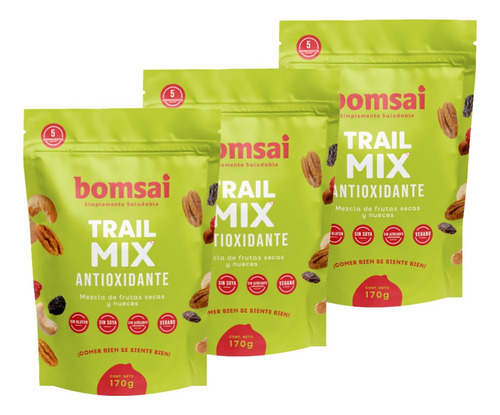 Frutos Secos Trail Mix Antioxidante Bomsai 510 G Bomsai Kit 