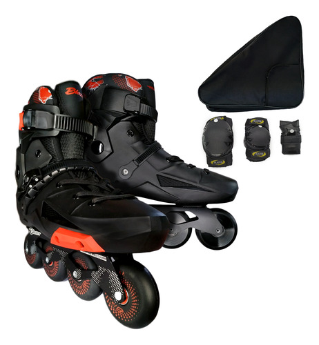 Patines Freeskate Semiprofesionales Rudo +proteccion+mochila