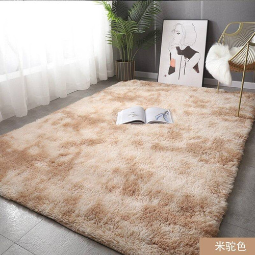 Alfombra Peludita Tipo Shaggy 200x300 Grande Beige Jaspeado