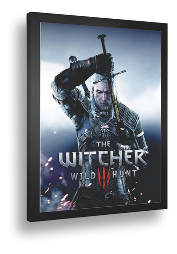 Quadro Poster Emoldurado Serie Game The Whitcher  A3