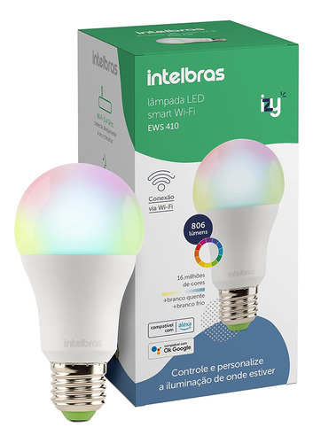 Lâmpada Smart Rbg Inteligente Alexa Wifi Intelbras 110v/220v