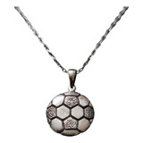 Cadena Collar Pelota Futbol Detalles Hombre Plata 925 + Caja