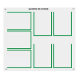 Quadro De Aviso Gestão Com 7 Displays A4 Acrílico Verde