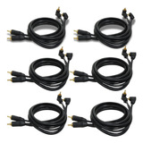 6 Cabos Rca 1 Metro Technoise Série 100 Pro Conector L Preto