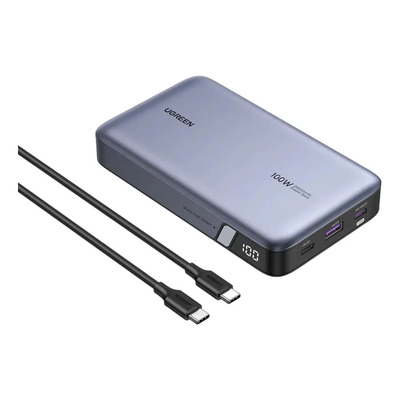 Power Bank Cargador Portatil Ugreen - De 20000 Mah - 100w - Con Entrada Y Salida Usb C - Carga Rapida - Usb 3.0 - Con Pantalla Digital Led - Apto Para Viajes En Avion - Modelo Pb720 25188 | Meses sin interés