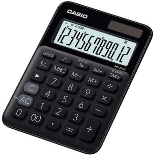 Calculadora Mesa 12 Dígitos Cálculo Horas Big Display Preta