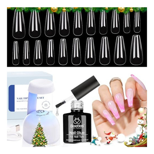 Uñas Postizas  Kit De Uñas De Gel Beetles, Juego De Extensio