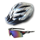 Kit Casco Bicicleta + Anteojos Gafas. Ciclismo