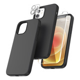 Kit Funda Silicona Templado Y Cubre Camara Para iPhone 14pro