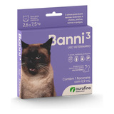 Banni3 Vermifugo Antipulga Para Gato Sarna De 2,6 - 7,5kg