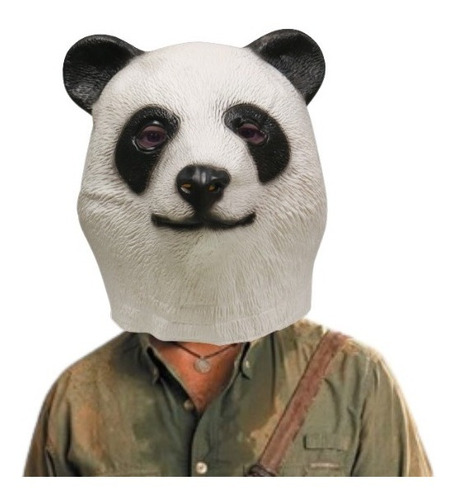 Mascara Latex Oso Panda Animal Completa Cotillon Disfraz 
