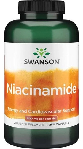 Niacinamida 500mg 250 Cápsulas Sistema Cardiovascular