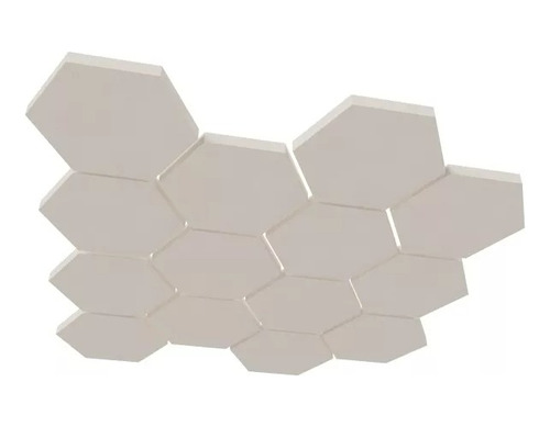Espuma Acústica Branca Lã De Pet Hexagonal 30x2,5cm C/10 Und