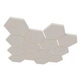 Espuma Acústica Branca Lã De Pet Hexagonal 30x2,5cm C/10 Und