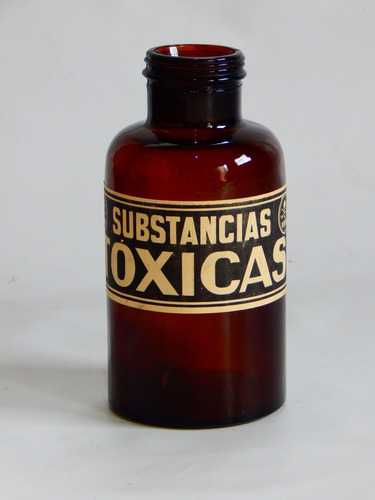 Frasco De Farmacia Antiguo Substancias Toxicas