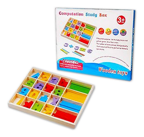 Juego Madera Didáctico Montessori Calculador Matemático Peq