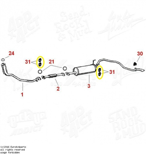 Goma Tubo De Escape Original Toyota Hilux 22r 4x2 1996-1999 Foto 7