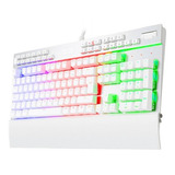 Teclado Redragon Gamer Rgb Mecanico Yama Reposa Muñeca Blanc