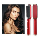 Cepillo Para Planchar Cabello Alaciador Alisador Eléctrico Color Rojo