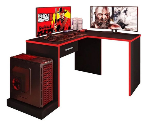 Mesa Canto Escrivaninha Para Computador Desk Gamer Drx-9000