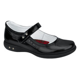 Zapato Escolar Contactel Zapatos Chabelo Negro Niña C23a