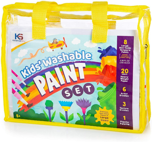 Set De Pintura Lavable Para Niños Con Colores, Pincele...