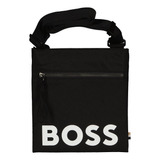 Morral Hugo Boss Flat Messenger Bag White Logo