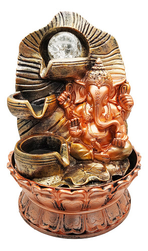 Fuente De Agua Ganesha Protecciòn Suerte Luces Cascada 0358